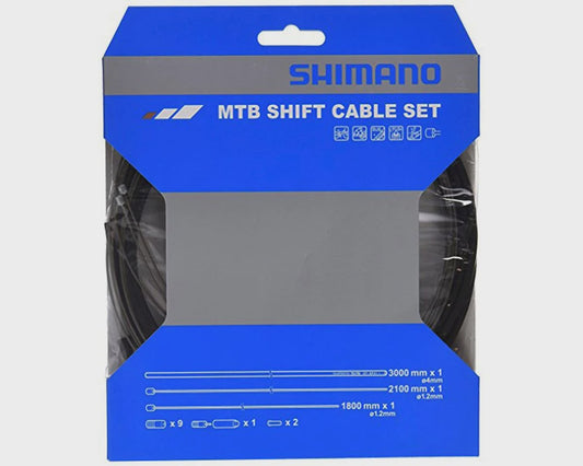 Shimano MTB Derailleur Cable & Housing Set (BLACK) (STAINLESS) (1.2MM) (1800/2100MM)